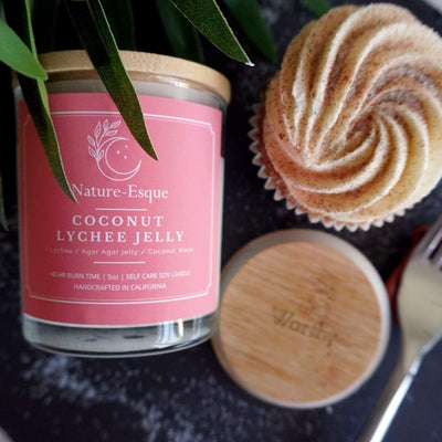 Coconut Lychee Jelly | FRESH LYCHEE Scented Affirmation Candle Nature-Esque